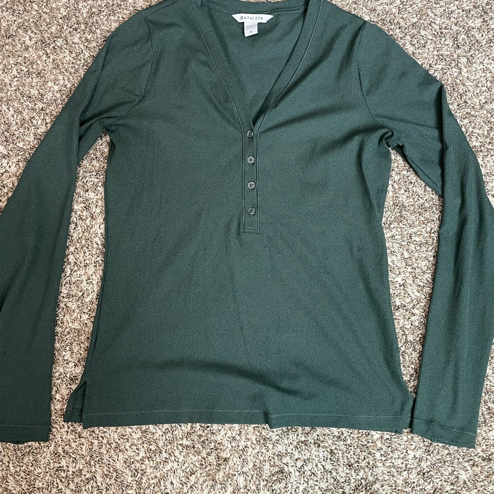 Athleta Ribbed Henley